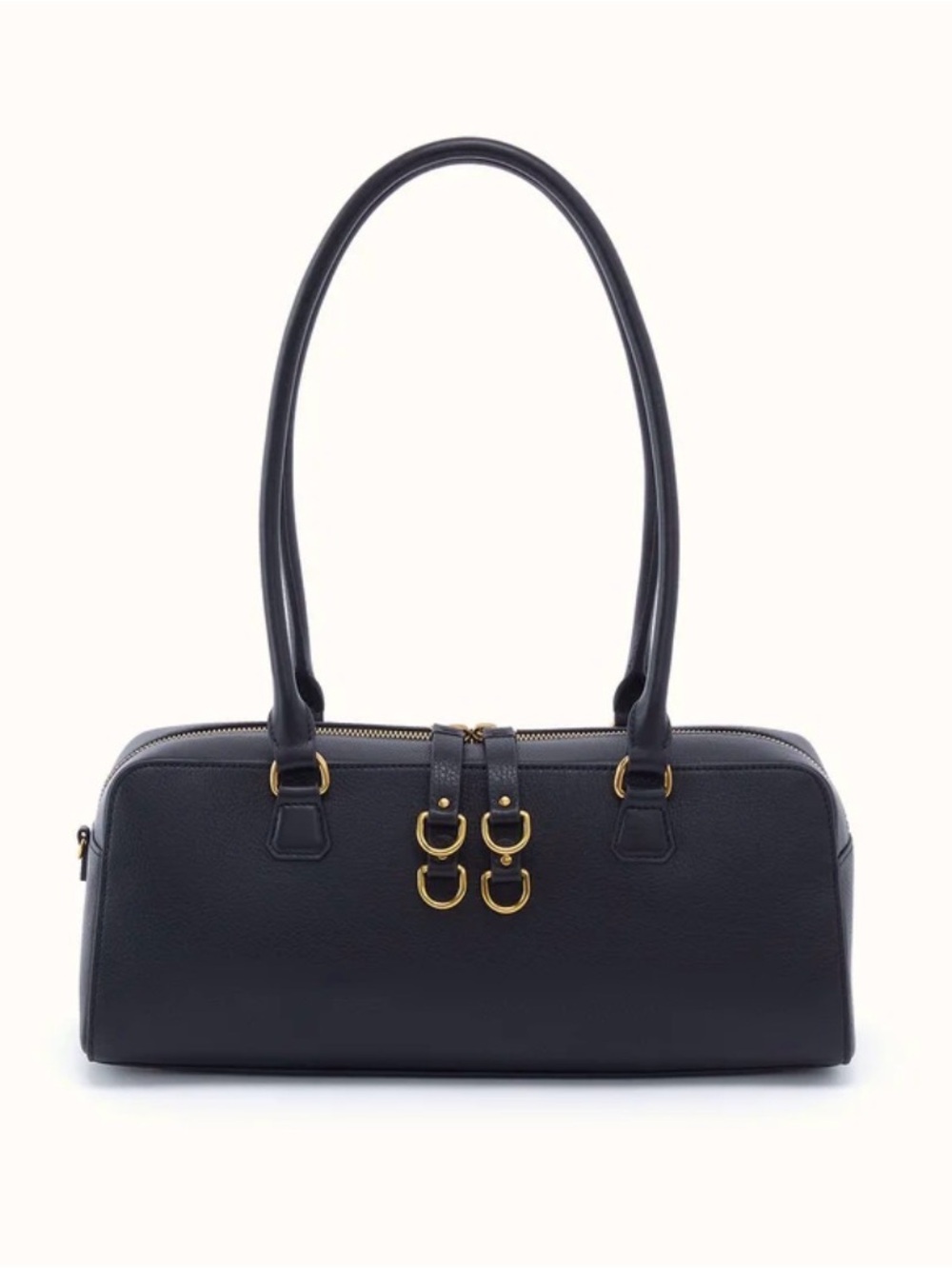 HOBO Sadie Black Leather Satchel with Gold Hardware